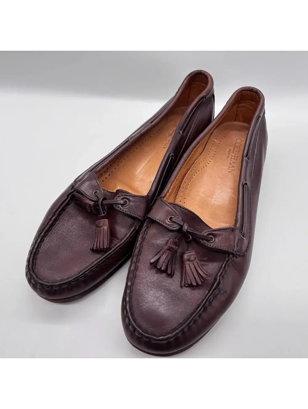 Cole Haan Leather Loafers Size 8.5M Pinch Tassel Business Preppy Classic